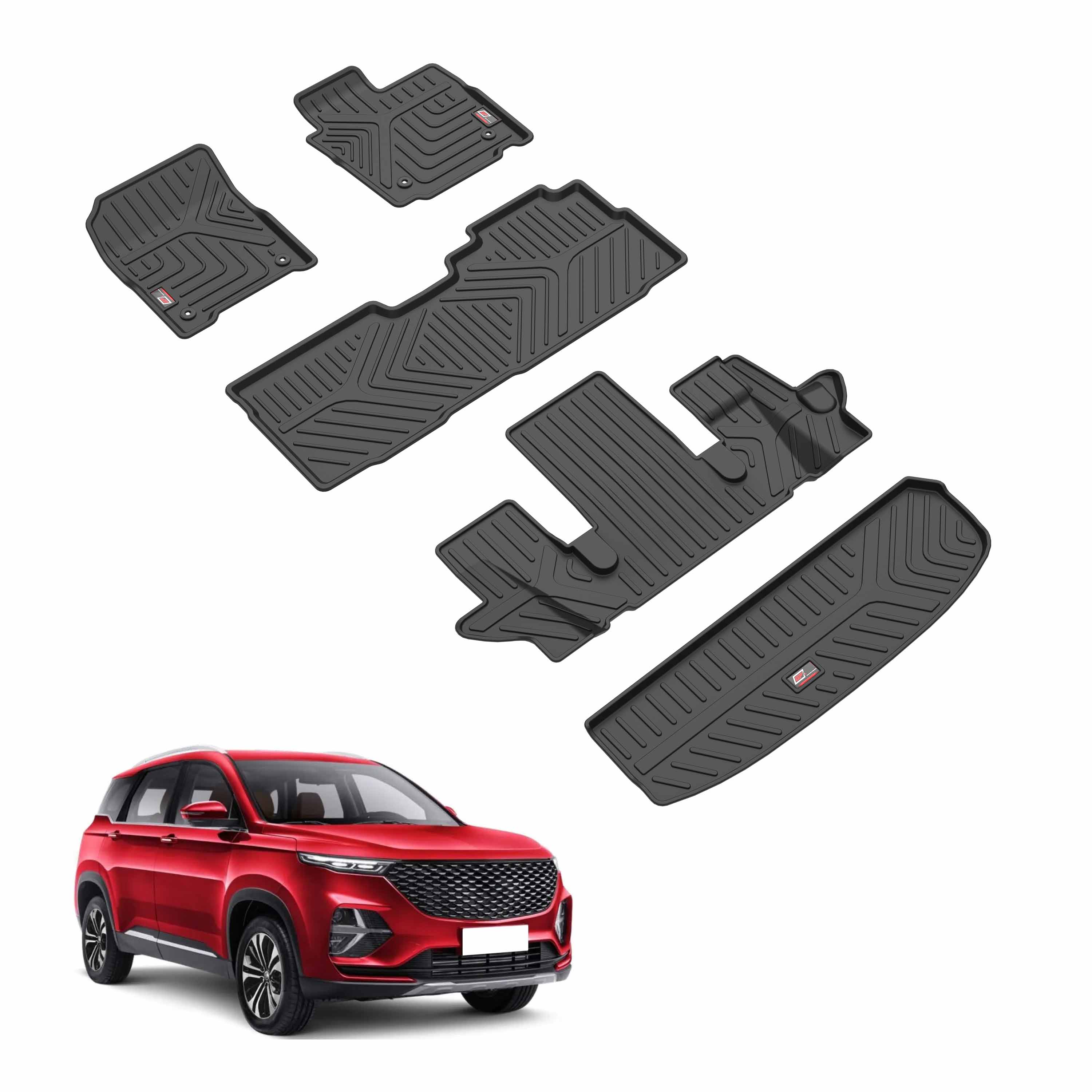 GFX Life Long Car Floor Mats for MG Hector Plus (6 Seater) (2020 Onwards)