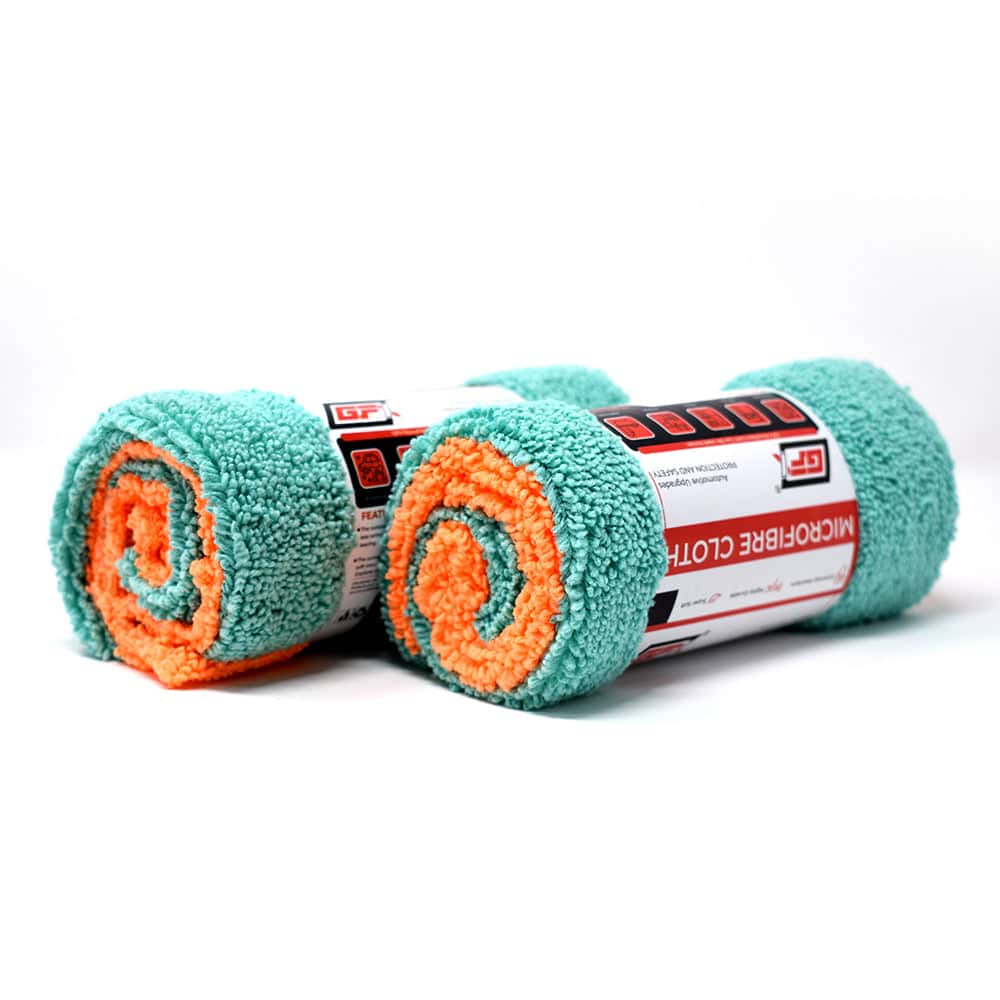 GFX Microfiber Cloth for Car & Bike (35X35cm) Green & Orange - Set of 2 pcs. - Image 3