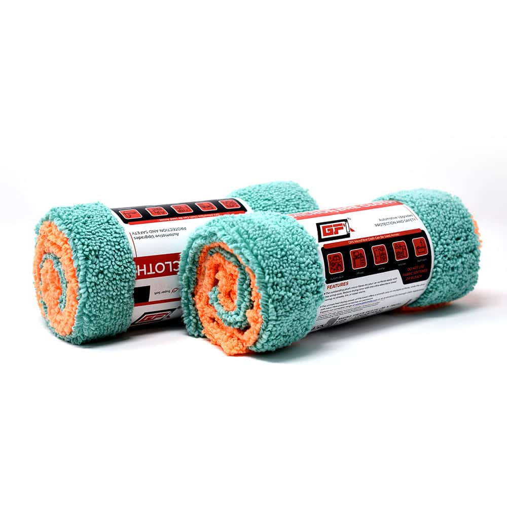 GFX Microfiber Cloth for Car & Bike (35X35cm) Green & Orange - Set of 2 pcs. - Image 4
