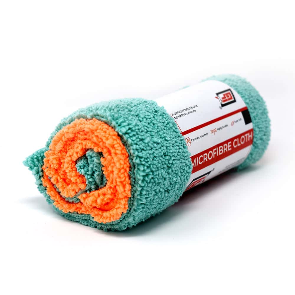 GFX Microfiber Cloth for Car & Bike (35X35cm) Green & Orange - Set of 2 pcs. - Image 5