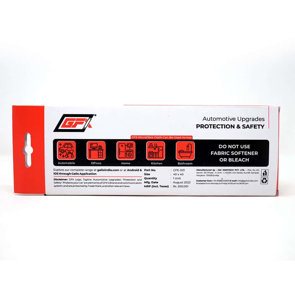 GFX Microfiber Cloth for Car & Bike (40X40cm) - Single Side - Image 3