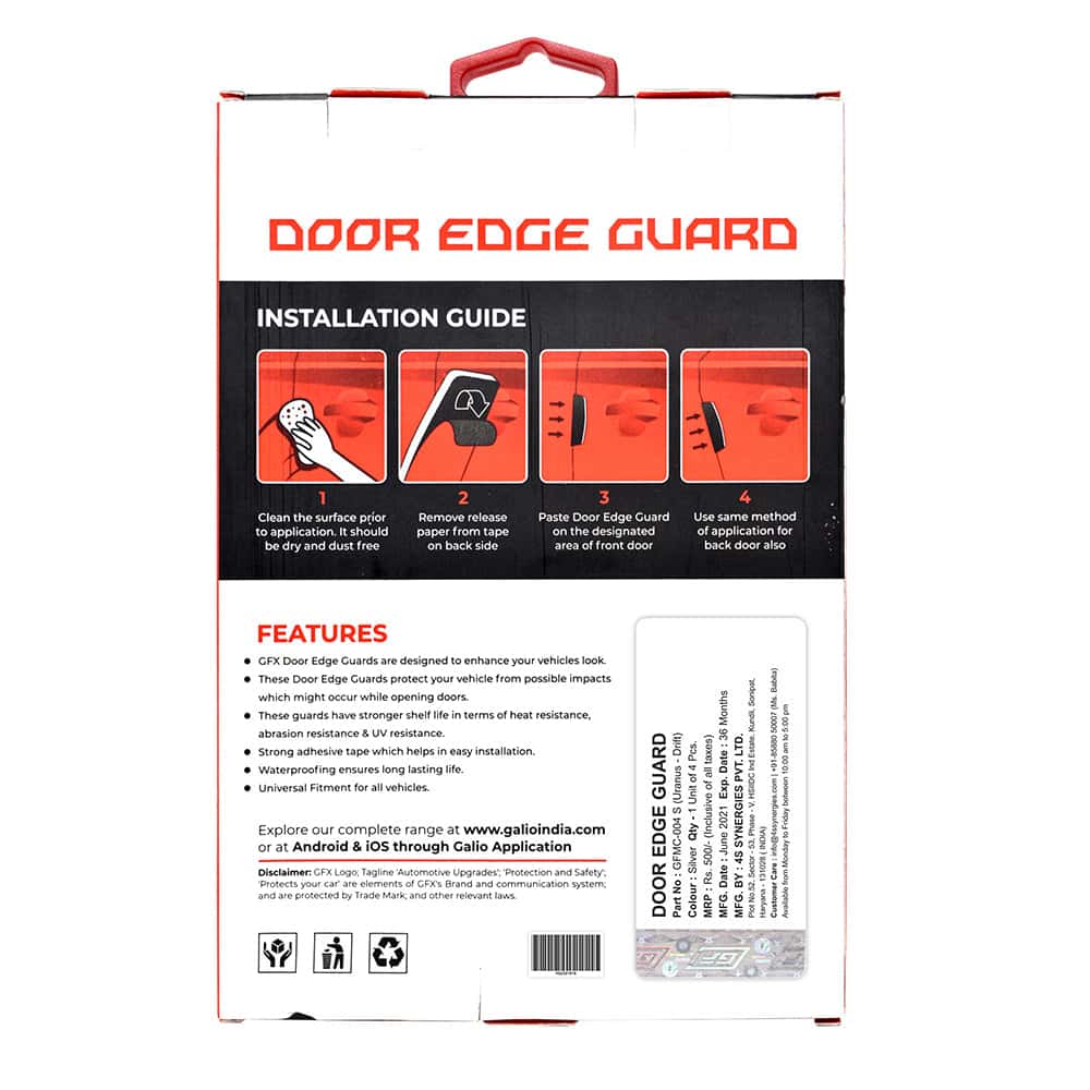 GFX Uranus Car Door Edge Guard - Black (Universal Fit) - Image 3